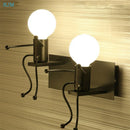 GobekUsa Cartoon Children Iron Wall Lamps for Nordic Modern Living Bedroom Decor