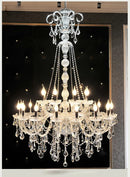 GobekUsa Large Stair Crystal Chandelier 15 Arms Gold/Silver K9 Crystal Luxury Light