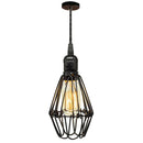GobekUsa Black Metal Chandelier with E27 Edison Bulb Socket for Kitchen, Restaurant, Cafe