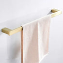 GobekUsa Bath Set: Towel Rack, Corner Shelf, Paper Holder, Mixer Faucet - Brushed Matt Gold