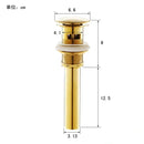GobekUsa Gold Finish Solid Brass Bathroom Sink Pop Up Drain