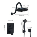 GobekUsa 8" Matte Black Wall Mounted Rainfall Shower Faucet Set with Handheld Shower
