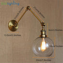 GobekUsa Globe Glass Swing Arm Wall Lights - Elegant Home Lighting Sconce Fixture