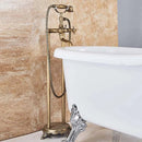 GobekUsa Dual Ceramic Handle Freestanding Tub Faucet with Handshower