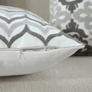 GobekUsa Grey Pink Geometric Embroidered Cushion Cover, 45x45cm