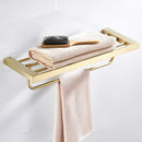 GobekUsa Bath Set: Towel Rack, Corner Shelf, Paper Holder, Mixer Faucet - Brushed Matt Gold