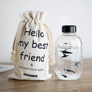 GobekUsa Animal Glass Water Bottle with Sleeve | Cute Kawaii Design for Outdoor Activities