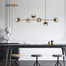 GobekUsa Glass Ball Metal Rod Pendant Lights