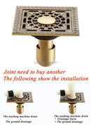 GobekUsa Antique Brass Square Shower Floor Drain Strainer Grate - HJ-8702S