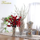 GobekUsa Bird Butterfly Porcelain Vase: British Rural Ceramic Flower Decoration