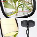 GobekUsa Black Iron Cage Pendant Light with Glass Cloth Shade E14 Loft Hanging Lamp