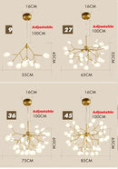 GobekUsa LED Branch Chandelier: Heracleum Lustre Salon Lighting for Kitchen, Bar, and Restaurant