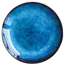 GobekUsa Blue Ceramic Round Plate - Commercial Steak Dish Wholesale