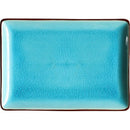 GobekUsa Blue Ice Crack Glaze Ceramic Plate - Round Solid Pattern
