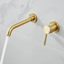 GobekUsa Gold Brass In-Wall Basin Faucet Mixer Tap for Hot Cold Bathroom Sink