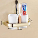 GobekUsa Gold Bathroom Accessories Set: Towel Shelf, Towel Bar, Paper Holder, Cloth Hook