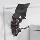 GobekUsa Black Brass Toilet Paper Holder Wall Mounted Bathroom Accessories Holder Shelf