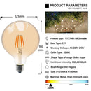 GobekUsa G125 LED Filament Bulb 4W E27 Warm 2200K Dimmable Globe, Equivalent to 40/60W