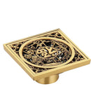 GobekUsa Antique Brass Shower Floor Drain 10cm Square Waste Strainer Cover Grate