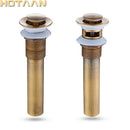 GobekUsa Brass Pop Up Sink Drain - Antique Bathroom Brass Pop-up Drain