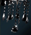 GobekUsa Black Crystal Chandelier Lamps with Fabric Lampshades for Dining, Bedroom, Living Room