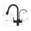 GobekUsa Dual Handle Kitchen Faucet with Black Touch Sensor and Three Modes