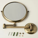 GobekUsa Brass Bronze Folding Makeup Mirror, 8 Inch Round Wall Mirror