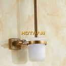 GobekUsa Antique Brass Wall Mount Toilet Brush Holder - Bathroom Accessories Set