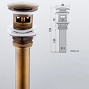 GobekUsa Antique Brass Vessel Sink Drain Strainer, Pop Up Stopper for Lavatory Basin