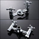 GobekUsa Dual Handle Chrome Brass Shower Mixer System with 8" Rainfall Shower Head
