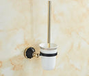 GobekUsa Gold Black Bathroom Accessories Set, Towel Bar, Toilet Brush Holder, Paper Holder
