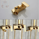 GobekUsa Golden Shower Faucet Set with 8" Rainfall Shower, Wall Mounted Hand Shower