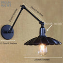 GobekUsa Industrial Swing Arm Wall Lamp Black Switch On Off Sconces Iron