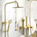 GobekUsa Brushed Gold Bath & Shower Faucet Set for Luxurious Rainfall Experience