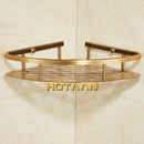 GobekUsa Antique Finish Aluminum Shower Basket Holder Fashion Bathroom Shelf Basket