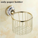 GobekUsa Golden Polished Porcelain Bath Hardware Set for Bathroom Essentials