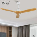 GobekUsa Black Wood Industrial Ceiling Fan Remote Control DC 220v