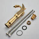 GobekUsa Golden Swan Bathroom Mixer Faucet - Deck Mount Basin Tap with One Handle