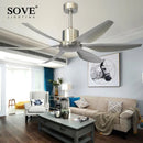GobekUsa 66" Modern LED Brown Ceiling Fan with Remote Control for Living Room