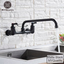 GobekUsa Brass Dual Handle Kitchen Faucet 360 Swivel Hot Cold Water Tap