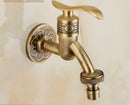 GobekUsa Antique Brass Dragon Carved Outdoor Washing Machine Faucet Cold Tap