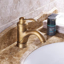 GobekUsa Antique Brass Basin Faucet Single Handle Deck Mounted Bathroom Sink Hot Cold Mixer