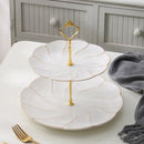 GobekUsa Gold Inlay Bone China Fruit Plates Snack Dishes Cake Plate Candy Dish