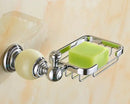 GobekUsa Brass & Jade Bathroom Set: Holder, Bar, Basket, Rack, Ring - Hardware Collection