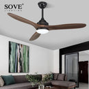 GobekUsa Black Wood Industrial Ceiling Fan Remote Control DC 220v