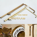 GobekUsa Antique Brass Rainfall Shower Faucet Set with Hand Shower