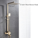 GobekUsa Brushed Gold Rain Shower Bath Faucet Wall Mounted - Shower Set Mixer