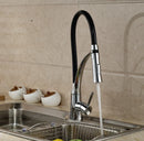 GobekUsa Black Hose Kitchen Mixer Tap with Single Handle Stream Sprayer, Chrome Finish