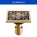 GobekUsa Antique Brass Shower Drain Cover Euro Art Carved Bathroom Strainer