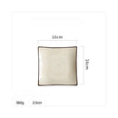 GobekUsa Bone China Porcelain Square Dinner Plate - Blue and White Plant Design